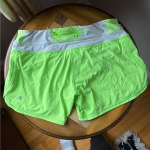 Lululemon Neon Green Athletic Shorts